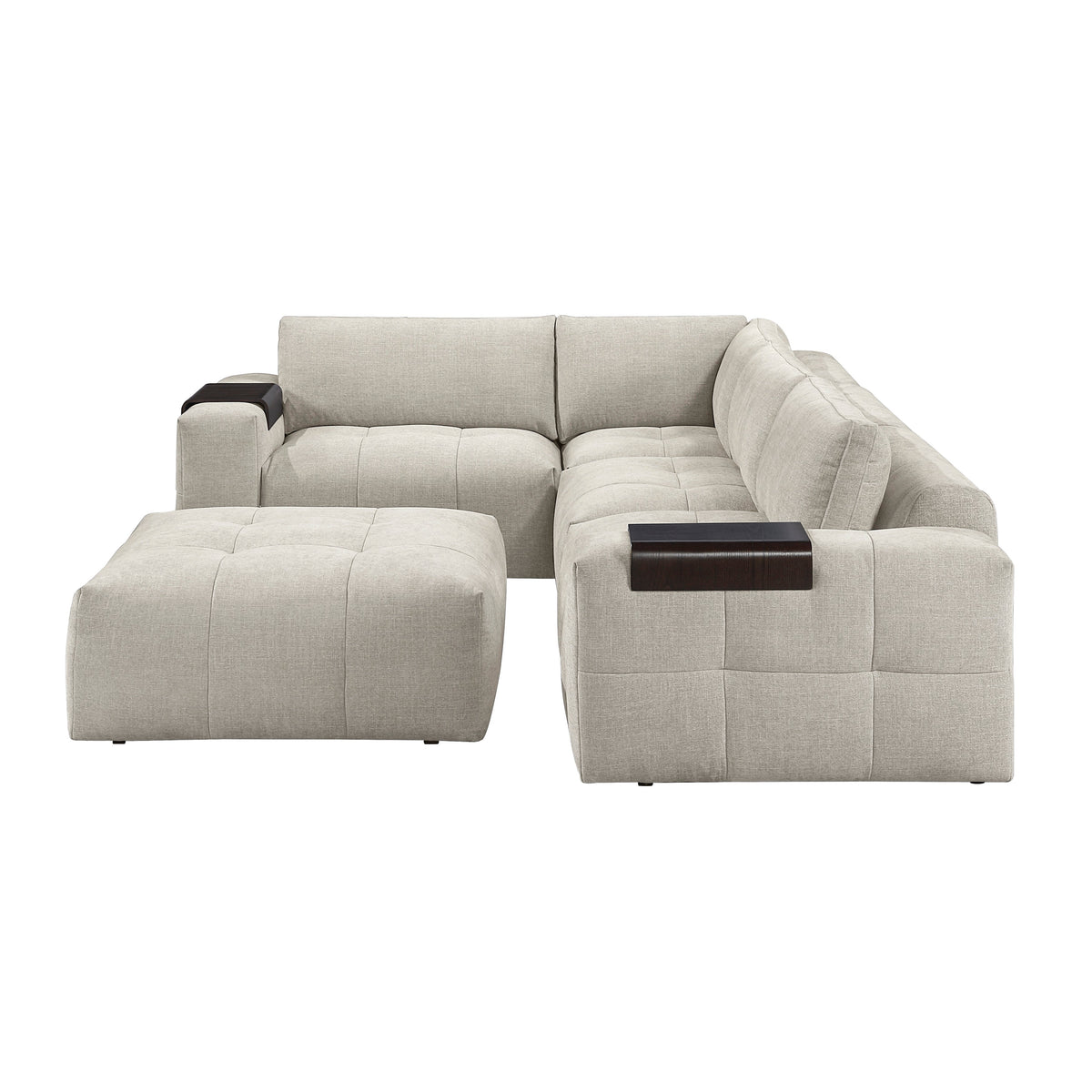 Tidal Taupe 5-Piece Modular Sectional with Ottoman by Homelegance at Eve Furniture