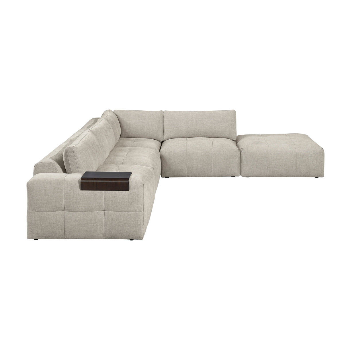 Tidal Taupe 5-Piece Modular Sectional with Ottoman by Homelegance at Eve Furniture
