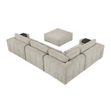 Tidal Taupe 5-Piece Modular Sectional with Ottoman by Homelegance at Eve Furniture