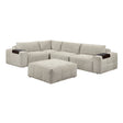 Tidal Taupe 5-Piece Modular Sectional with Ottoman by Homelegance at Eve Furniture