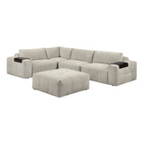 Tidal Taupe 5-Piece Modular Sectional with Ottoman by Homelegance at Eve Furniture