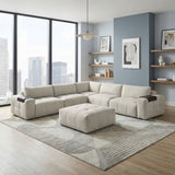 Tidal Taupe 6-Piece Modular Sectional with Ottoman by Homelegance at Eve Furniture