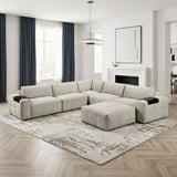 Tidal Taupe 6-Piece Modular Sectional with Ottoman by Homelegance at Eve Furniture