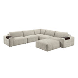 Tidal Taupe 6-Piece Modular Sectional with Ottoman by Homelegance at Eve Furniture