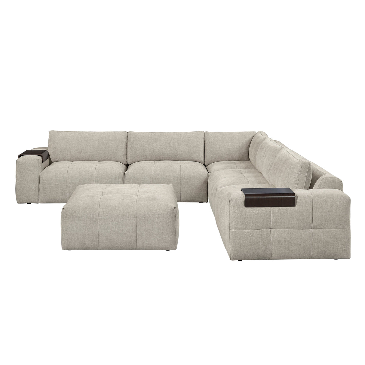 Tidal Taupe 6-Piece Modular Sectional with Ottoman by Homelegance at Eve Furniture