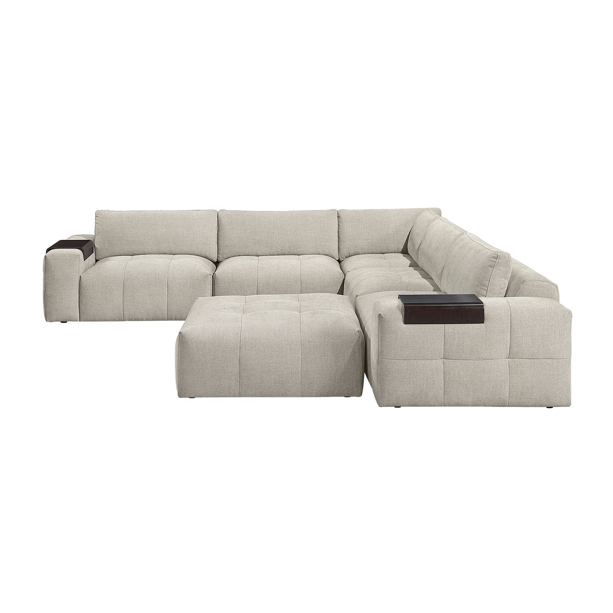 Tidal Taupe 6-Piece Modular Sectional with Ottoman by Homelegance at Eve Furniture