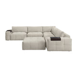 Tidal Taupe 6-Piece Modular Sectional with Ottoman by Homelegance at Eve Furniture