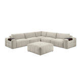 Tidal Taupe 6-Piece Modular Sectional with Ottoman by Homelegance at Eve Furniture