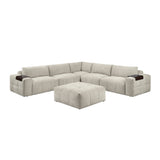 Tidal Taupe 6-Piece Modular Sectional with Ottoman by Homelegance at Eve Furniture