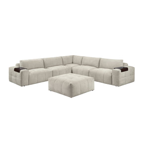 Tidal Taupe 6-Piece Modular Sectional with Ottoman by Homelegance at Eve Furniture
