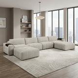 Tidal Taupe 6-Piece Modular Sectional with Two Ottomans by Homelegance at Eve Furniture