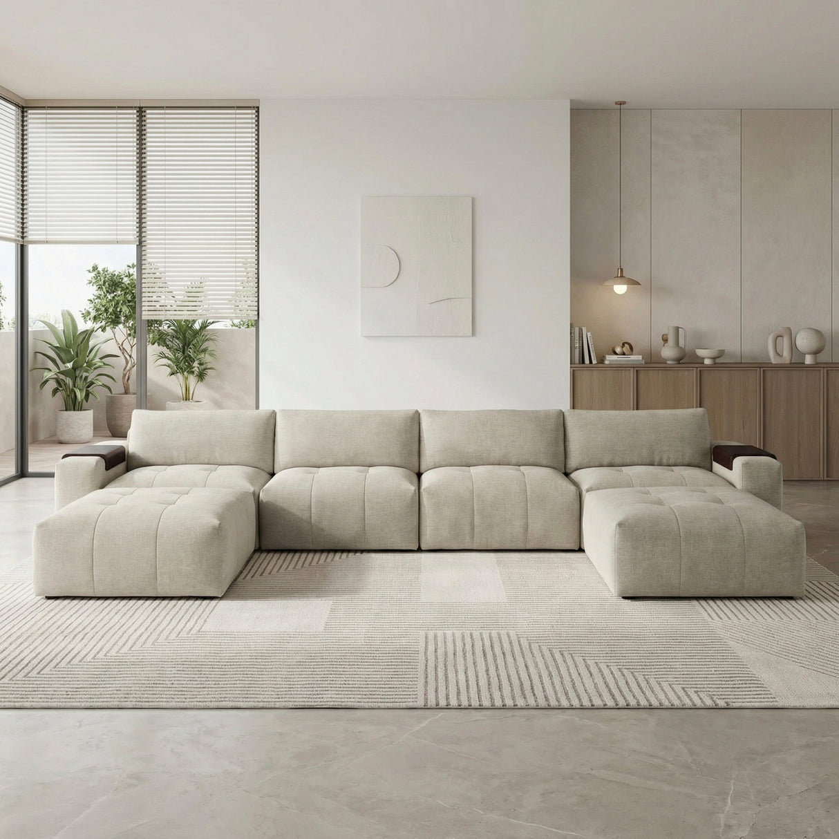 Tidal Taupe 6-Piece Modular Sectional with Two Ottomans by Homelegance at Eve Furniture