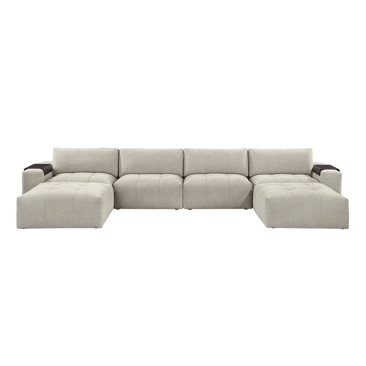 Tidal Taupe 6-Piece Modular Sectional with Two Ottomans by Homelegance at Eve Furniture