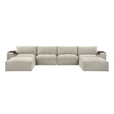 Tidal Taupe 6-Piece Modular Sectional with Two Ottomans by Homelegance at Eve Furniture