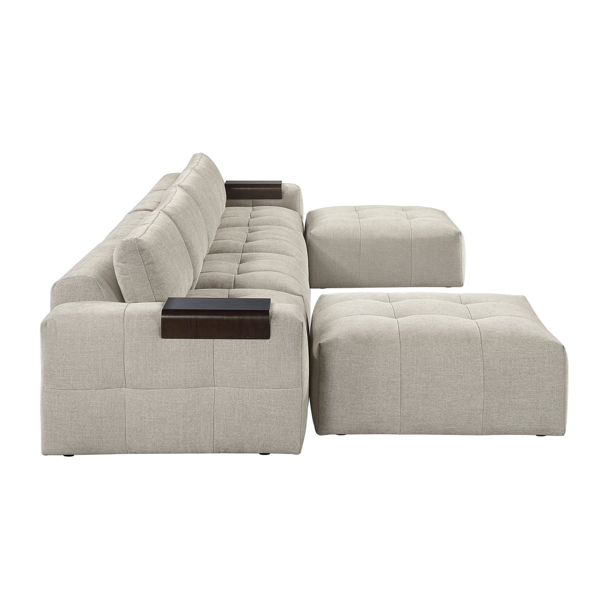 Tidal Taupe 6-Piece Modular Sectional with Two Ottomans by Homelegance at Eve Furniture
