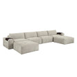 Tidal Taupe 6-Piece Modular Sectional with Two Ottomans by Homelegance at Eve Furniture