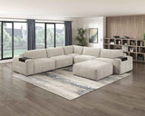 Tidal Taupe Ottoman with Caster by Homelegance at Eve Furniture