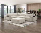 Tidal Taupe Ottoman with Caster by Homelegance at Eve Furniture