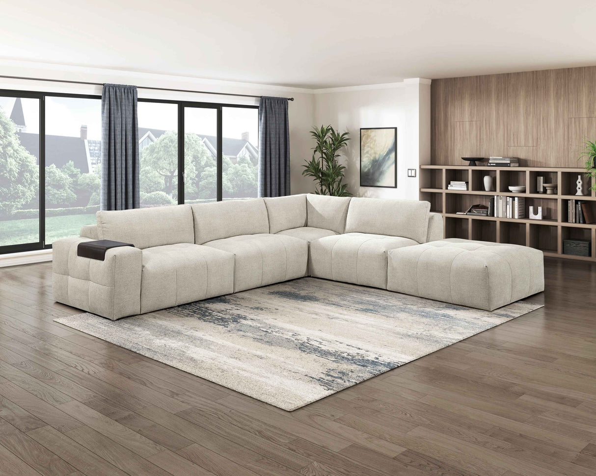 Tidal Taupe Ottoman with Caster by Homelegance at Eve Furniture