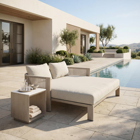 Tidecrest White Outdoor Side Table by Zuomod at Eve Furniture