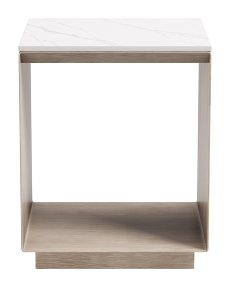 Tidecrest White Outdoor Side Table by Zuomod at Eve Furniture