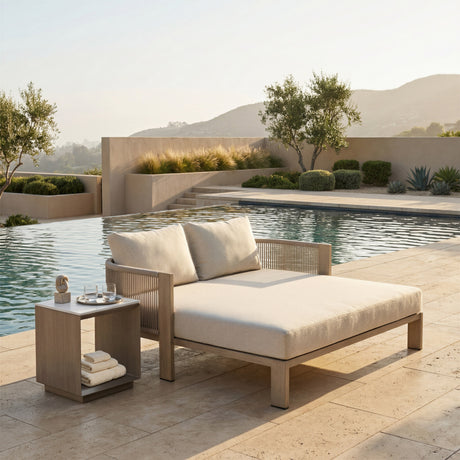 Tidecrest White Outdoor Side Table by Zuomod at Eve Furniture