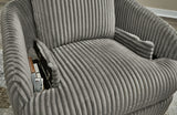 Tie-Breaker Fog Swivel Glider Recliner by Ashley at Eve Furniture