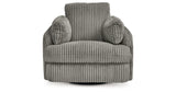 Tie-Breaker Fog Swivel Glider Recliner by Ashley at Eve Furniture
