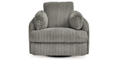 Tie-Breaker Fog Swivel Glider Recliner by Ashley at Eve Furniture