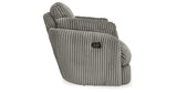 Tie-Breaker Fog Swivel Glider Recliner by Ashley at Eve Furniture