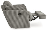 Tie-Breaker Fog Swivel Glider Recliner by Ashley at Eve Furniture