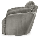 Tie-Breaker Fog Swivel Glider Recliner by Ashley at Eve Furniture