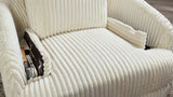 Tie-Breaker Ivory Swivel Glider Recliner by Ashley at Eve Furniture