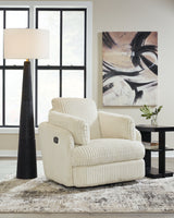Tie-Breaker Ivory Swivel Glider Recliner by Ashley at Eve Furniture