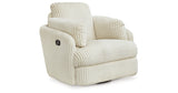 Tie-Breaker Ivory Swivel Glider Recliner by Ashley at Eve Furniture