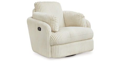 Tie-Breaker Ivory Swivel Glider Recliner by Ashley at Eve Furniture