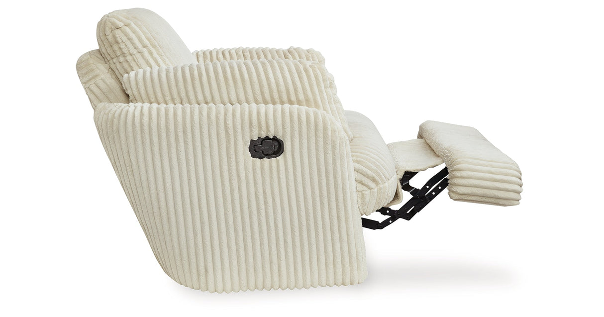 Tie-Breaker Ivory Swivel Glider Recliner by Ashley at Eve Furniture