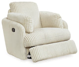 Tie-Breaker Ivory Swivel Glider Recliner by Ashley at Eve Furniture