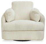 Tie-Breaker Ivory Swivel Glider Recliner by Ashley at Eve Furniture