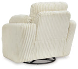 Tie-Breaker Ivory Swivel Glider Recliner by Ashley at Eve Furniture