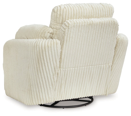 Tie-Breaker Ivory Swivel Glider Recliner by Ashley at Eve Furniture