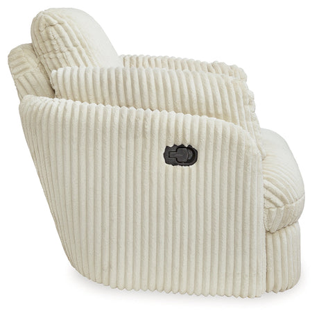 Tie-Breaker Ivory Swivel Glider Recliner by Ashley at Eve Furniture
