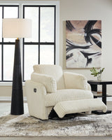 Tie-Breaker Ivory Swivel Glider Recliner by Ashley at Eve Furniture