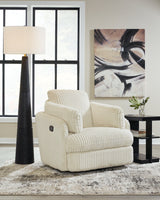 Tie-Breaker Ivory Swivel Glider Recliner by Ashley at Eve Furniture