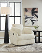 Tie-Breaker Ivory Swivel Glider Recliner by Ashley at Eve Furniture