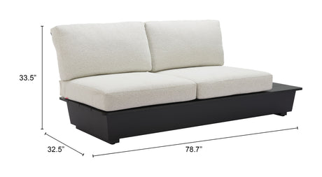 Tien RHF Beige Outdoor Loveseat by Zuomod at Eve Furniture