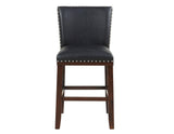Tiffany 24″ Counter Stool, Black Vegan Leather, Set of 2 by Steve Silver at Eve Furniture