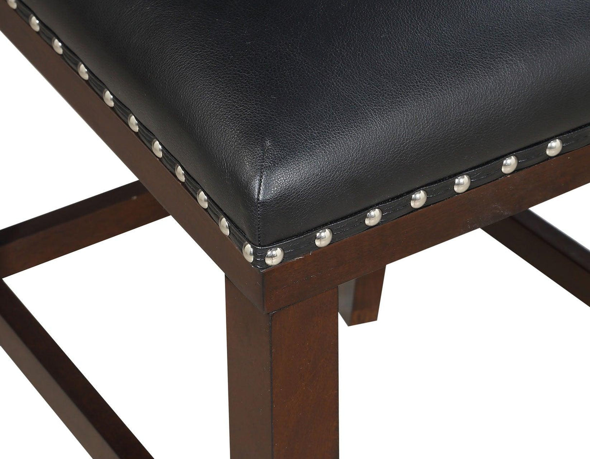 Tiffany 24″ Counter Stool, Black Vegan Leather, Set of 2 by Steve Silver at Eve Furniture