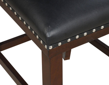 Tiffany 24″ Counter Stool, Black Vegan Leather, Set of 2 by Steve Silver at Eve Furniture