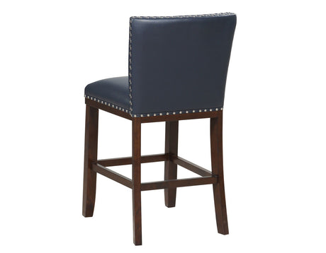 Tiffany 24″ Counter Stool, Navy Leatherette, Set of 2